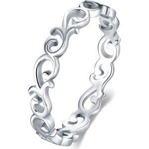 925 Sterling Silver Ring Boruo Celtic Knot Heart High Polish Wedding Band Ring